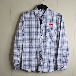 Levi's Boys  White Plaid Shirt Large